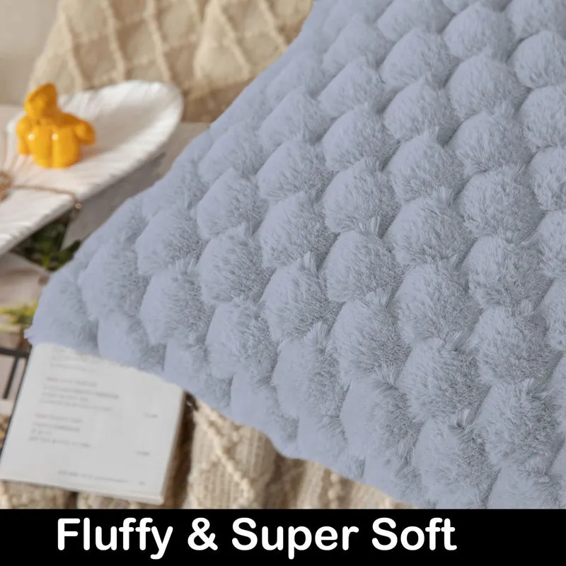 Geo Luxe Polyester Cushion Cover Set (Light Grey) - Set Of Two media 5