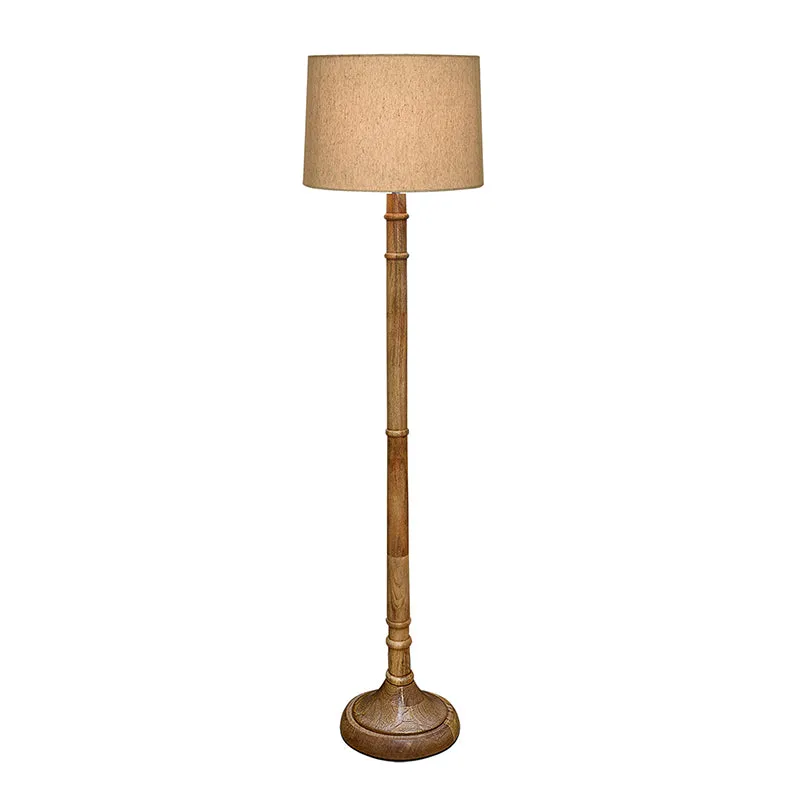 Elfin Cleo Wooden Floor Lamp - Beige media 4