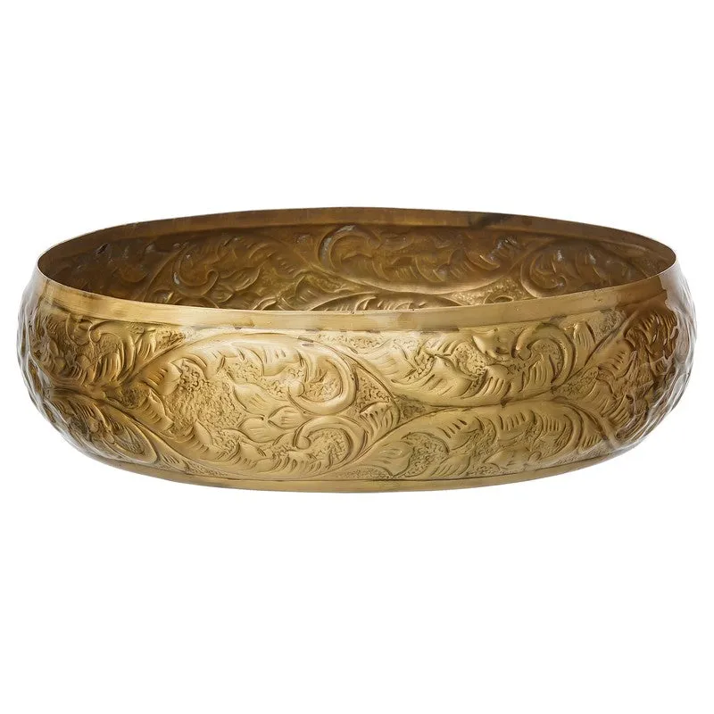 Royal Etched Metal Urli - Gold media 4