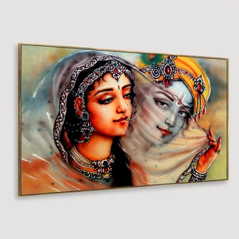 Krishna Meerabai Canvas Wall Painting media 5