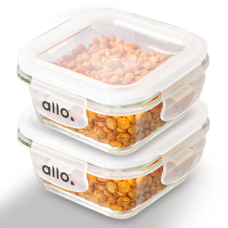 Cravonx Leak Proof Glass Lunch Box (320 mL Each) - Set Of Two media 4