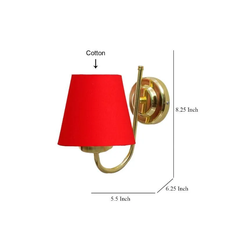Galora Fabric & Metal Wall Lamp - Red media 5