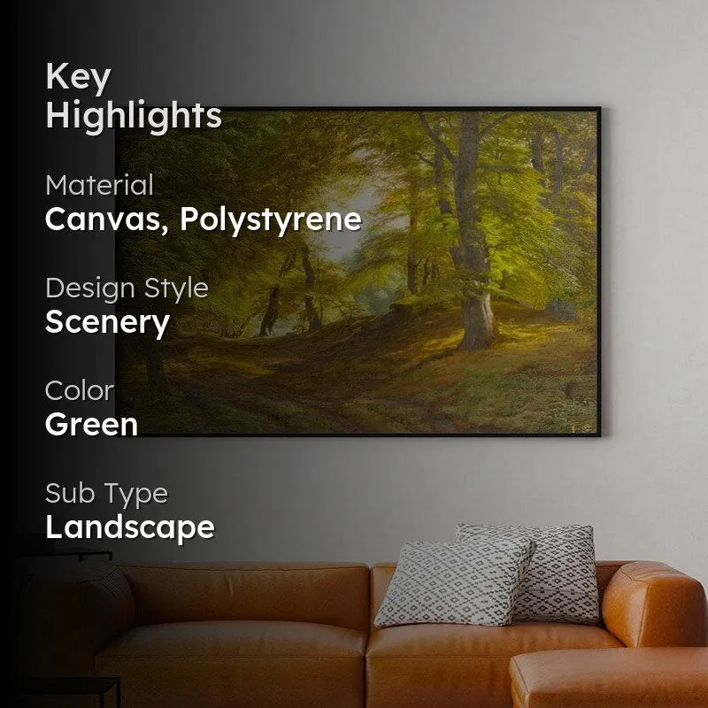 The Woods By Castle Canvas Wall Painting - Black Frame media 2