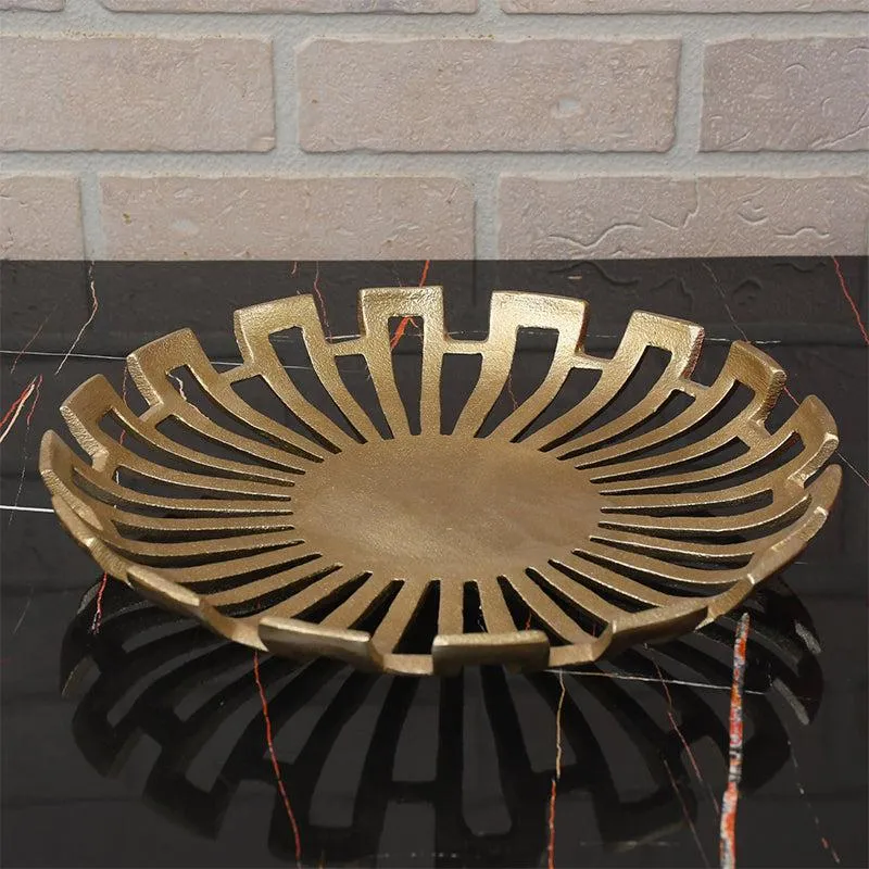 Ajra Flora Serving Tray - Golden media 1