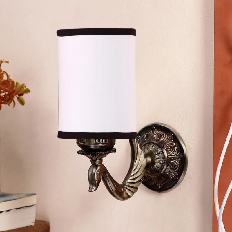 Amro Retro Cylindrical Metal Wall Lamp - White & Black media 3
