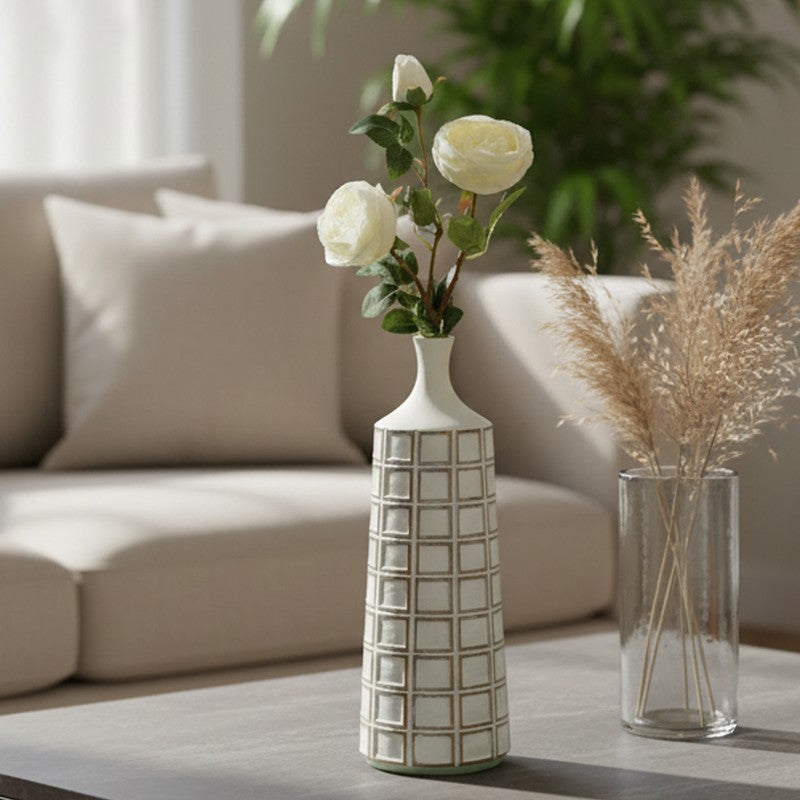 Stylish Artificial Peony Flower Bunches - White