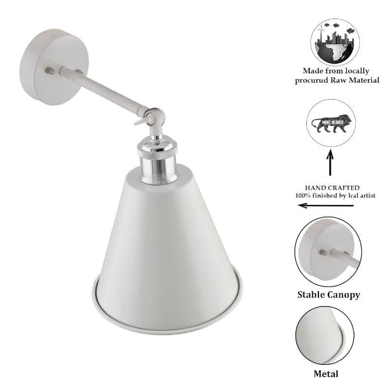 Kenda Cone Metal Wall Lamp - White media 5