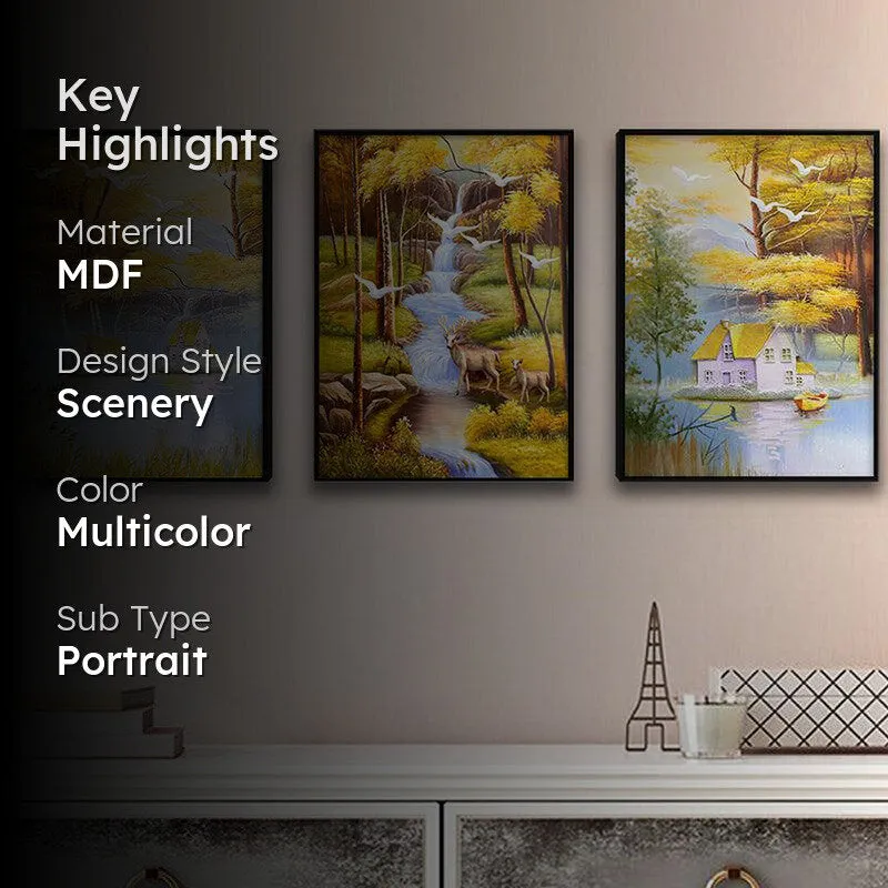 By The River Wall Painting - Set Of Three media 2