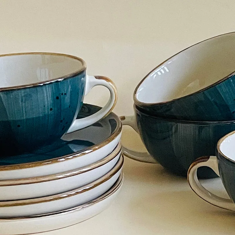 Cerabrew Ceramic Cup & Saucer (320 mL Each) - Set of Four media 5