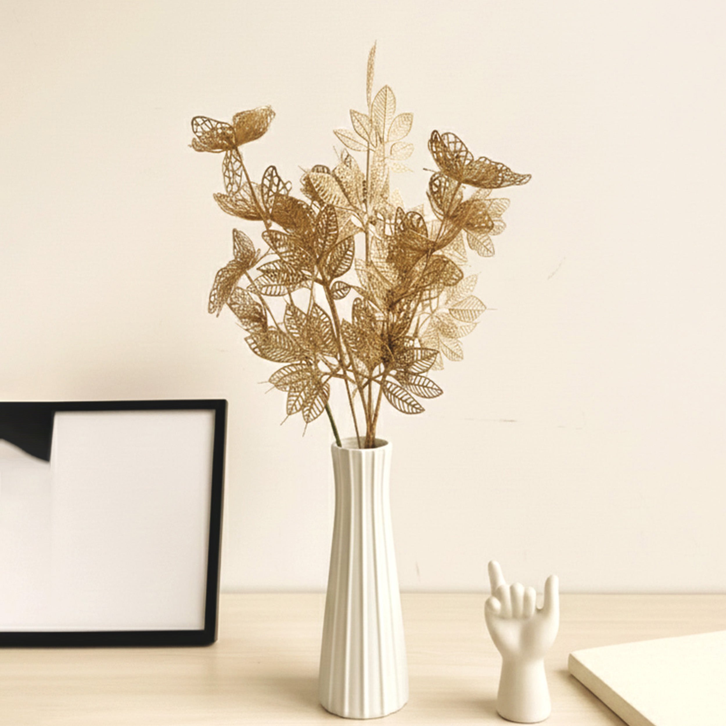Foliage Butterfly Artificial Stems- Set Of Two media 6