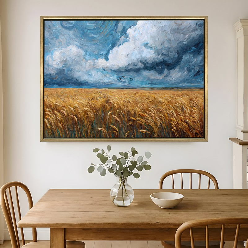 Rolling Grain Canvas Wall Painting With Frame