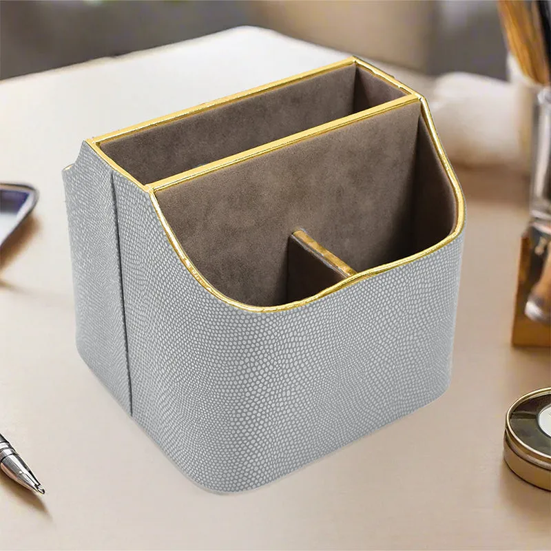 Tisquo Faux Leather Desk Organizer - Grey media 1