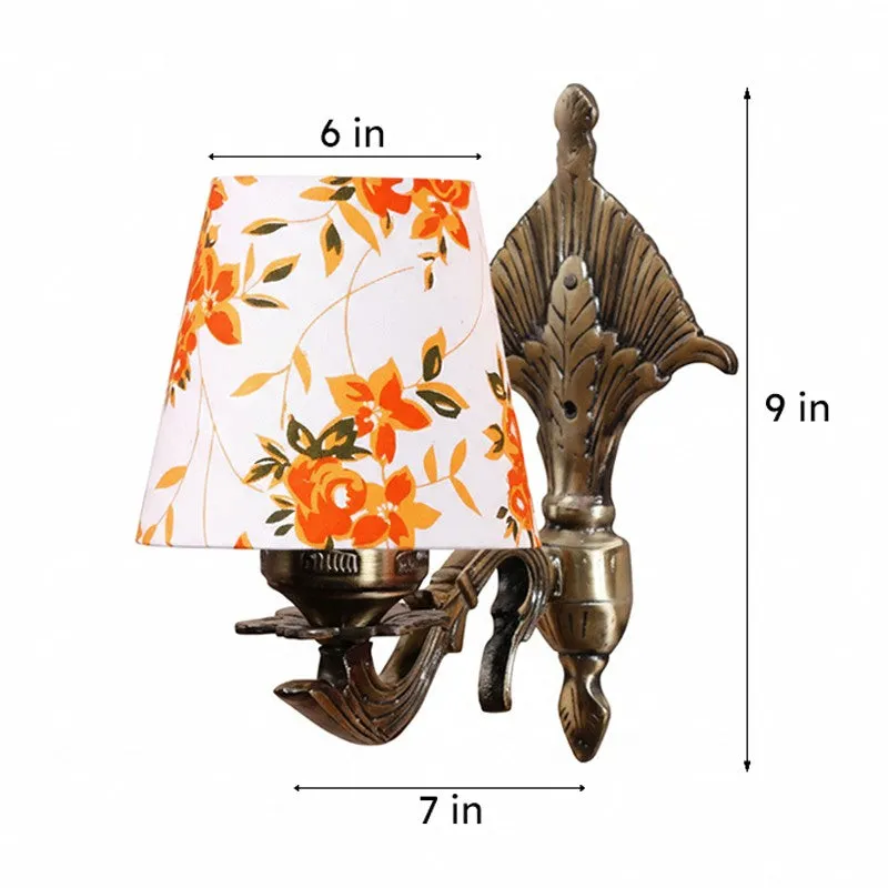 Magda Masique Ibis Flora Conical Fabric & Metal Wall Lamp - Multicolor media 6