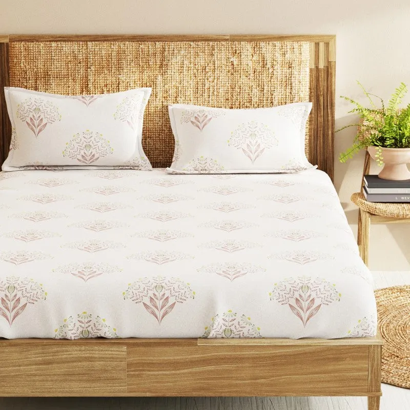 Ivrel Cotton Bedsheet (Off White) - 210 TC media 4