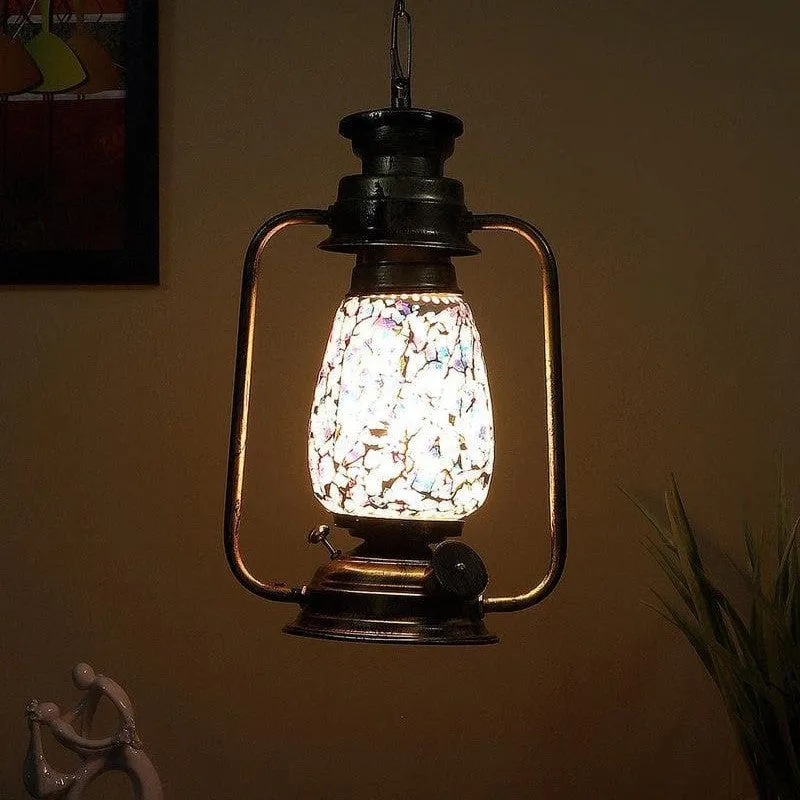 Indigo Mosaic Glass Ceiling Lamp media 1