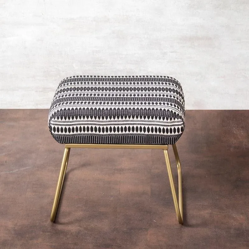 Livana Upholstered Stool with Gold Iron Legs media 3