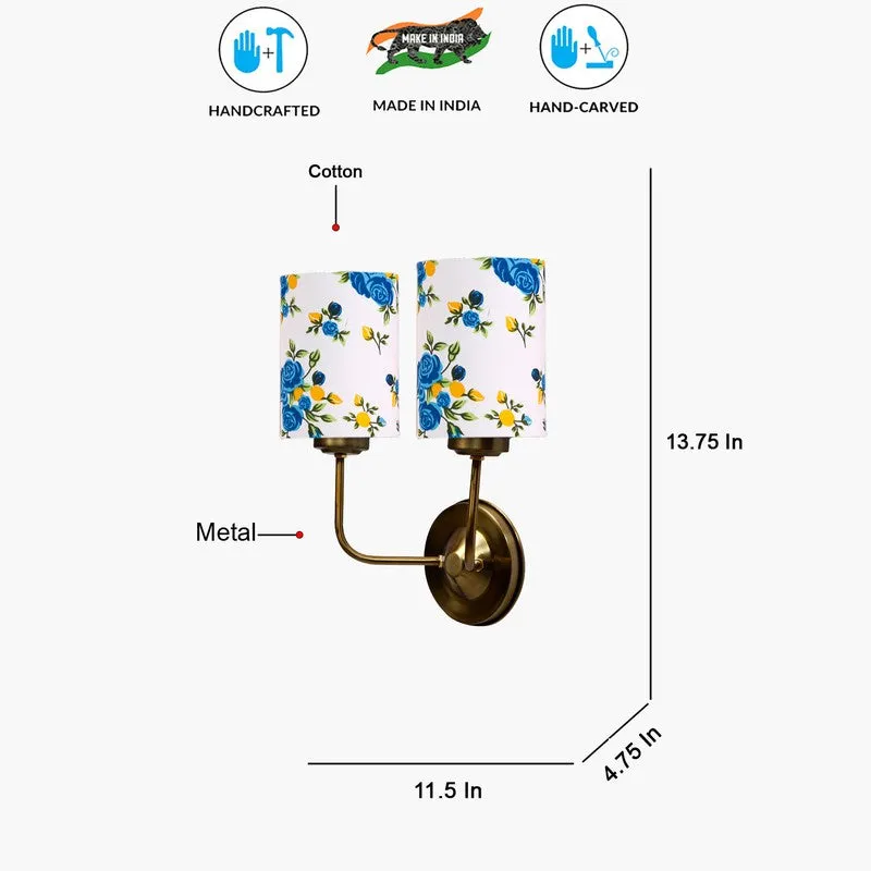 Floranira Fleur Duo Metal Wall Lamp - White,Blue media 8