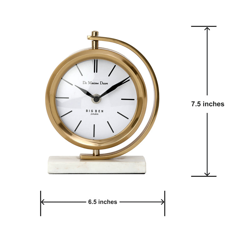 Clarrisa Table Clock - Gold & White media 7