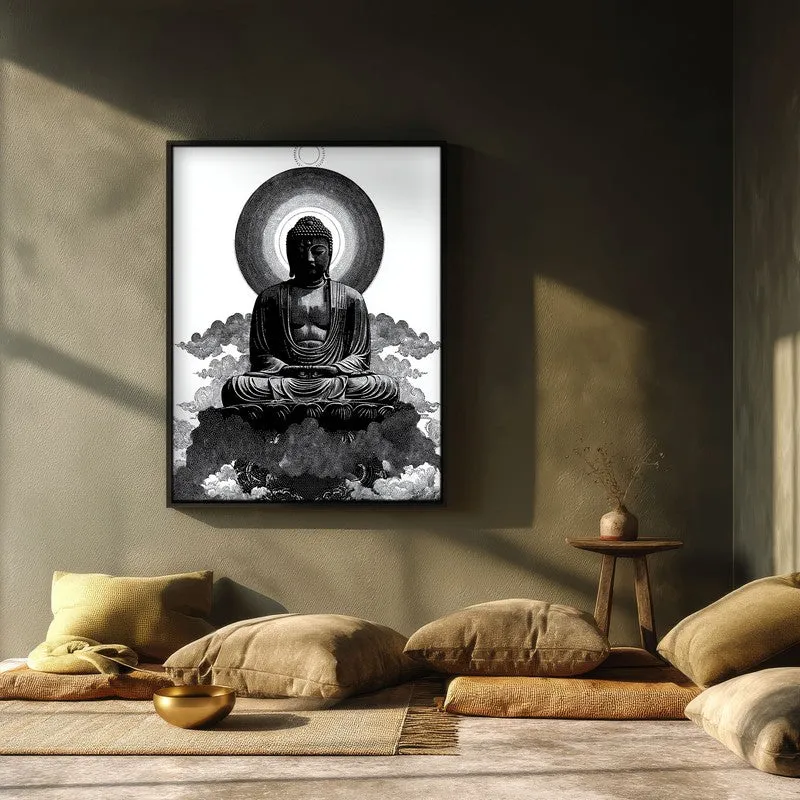 Buddha of Inner Stillness Wall Painting With Black Frame media 3