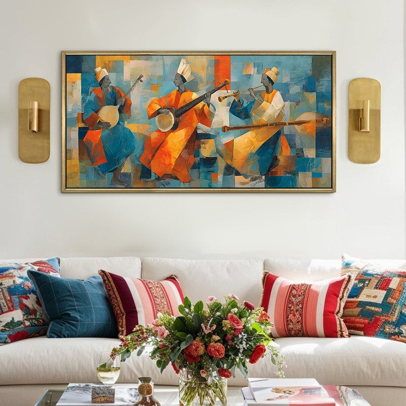 Folk Rhapsody Canvas Wall Painting With Frame