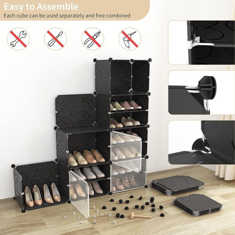 UrbanTread Black Plastic & Metal Shoe Racks media 4