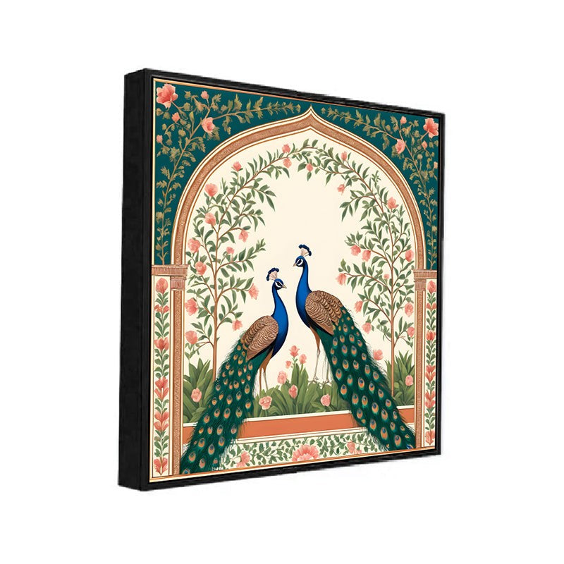 Mayura In Love Canvas Wall Painting With Frame - Black media 3