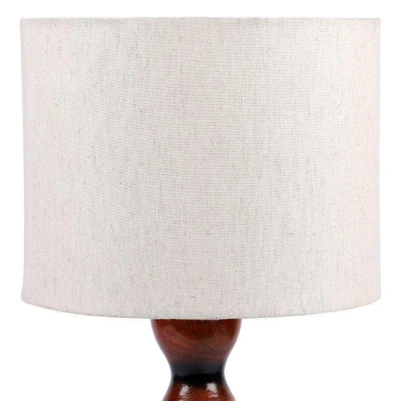 Callena Winde Fabric Table Lamp - White,Brown media 5