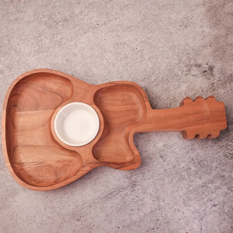 Pine Charm Appetizer (Wood,Ceramic) Platter - Two Piece Set media 5
