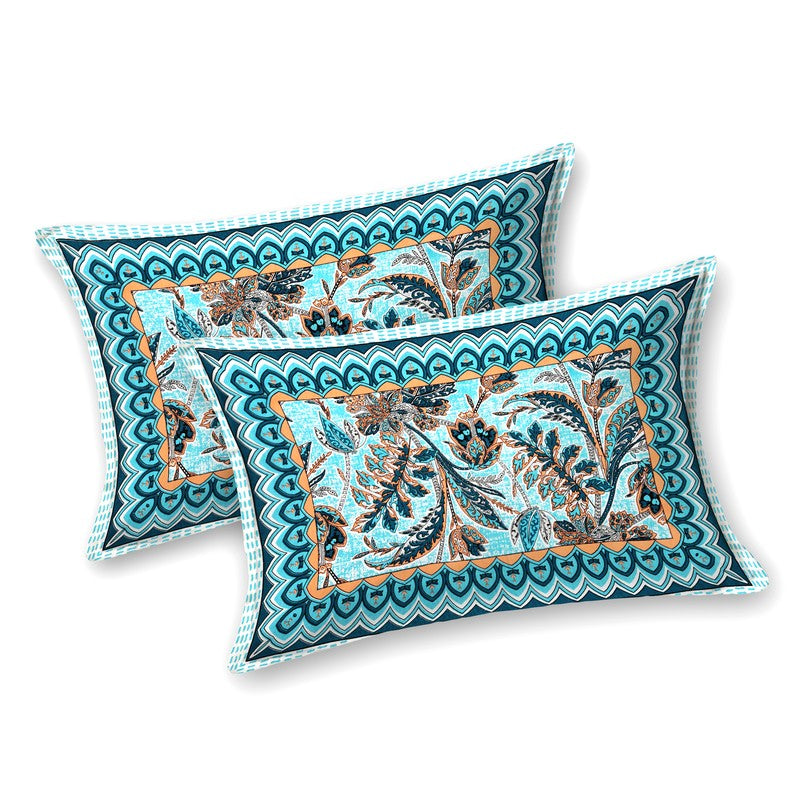 RoyalSlumber Cotton Bedsheet (Blue) - 144 TC media 3