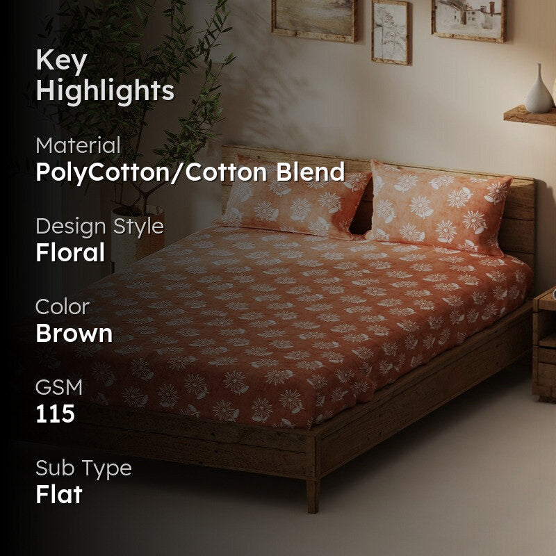 Myden Bedsheet (Brown) - 115 GSM media 2