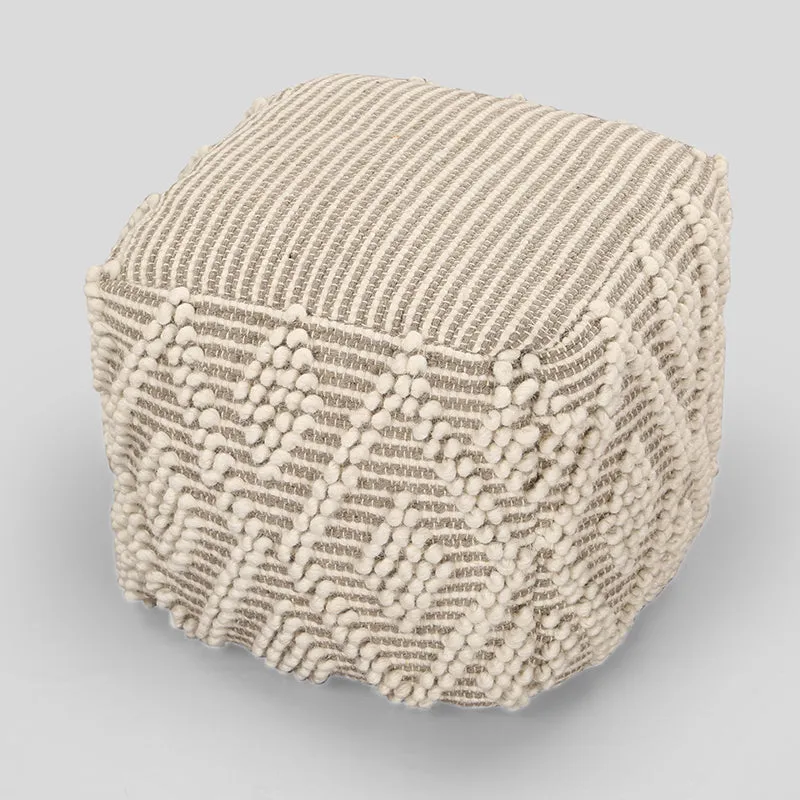 Neutral Knot Macrame Pouffe media 3