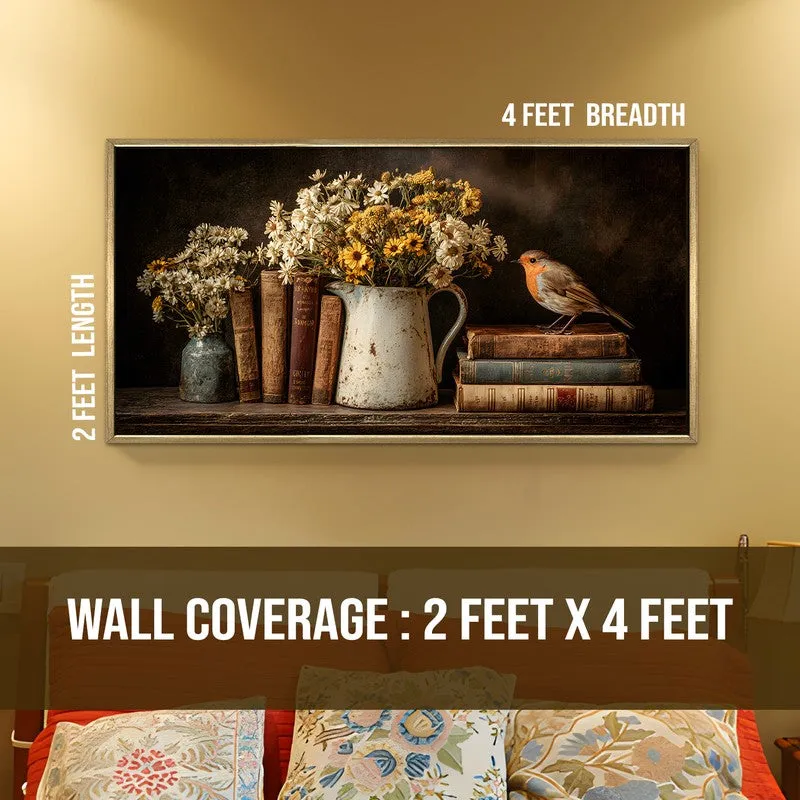Rustic Blooms Canvas Wall Painting With Frame media 8