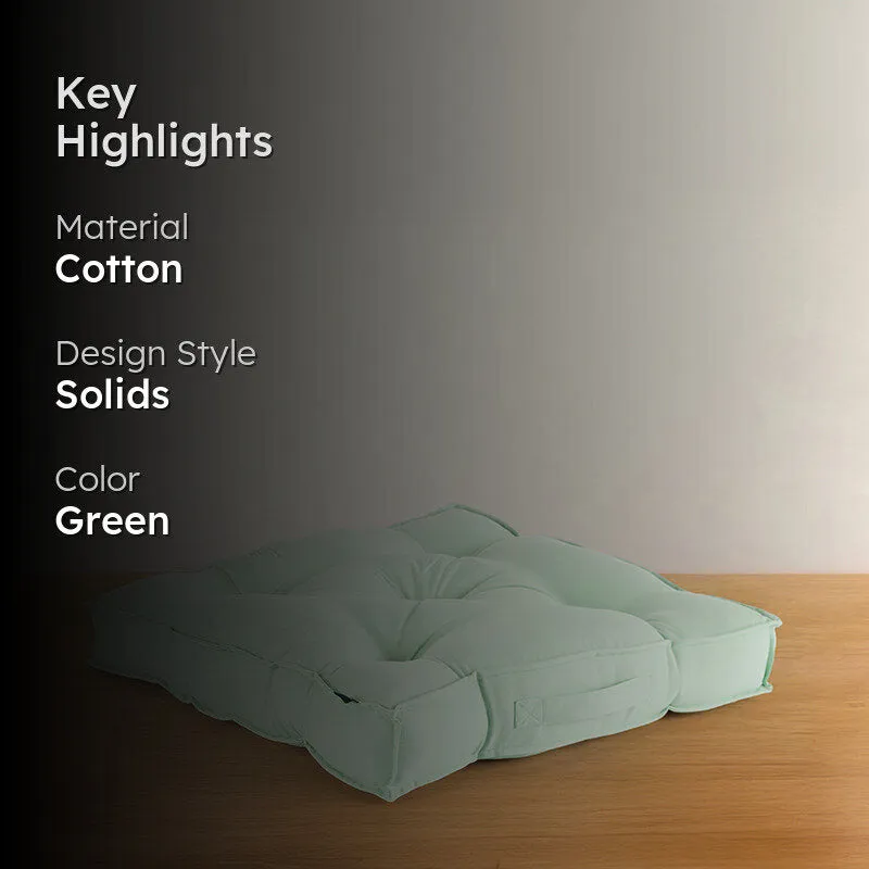 Cushflow Solid Cotton Floor Cushion - Sage Green media 2