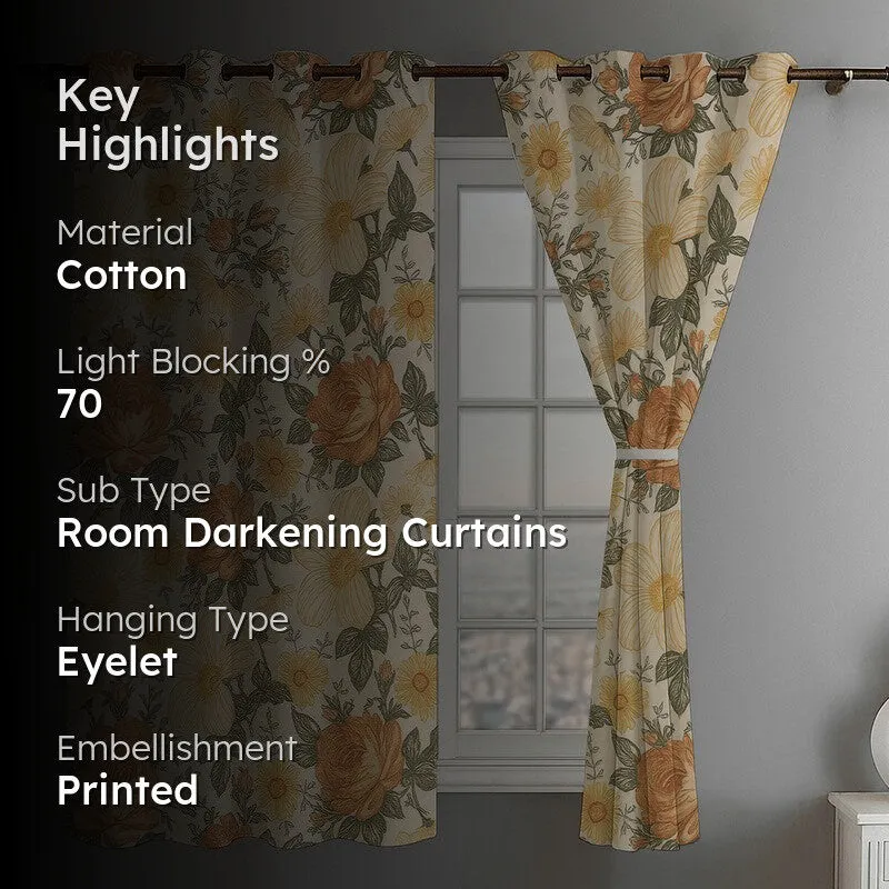 Sunny Meadow Floral Curtain - Set Of Two media 2
