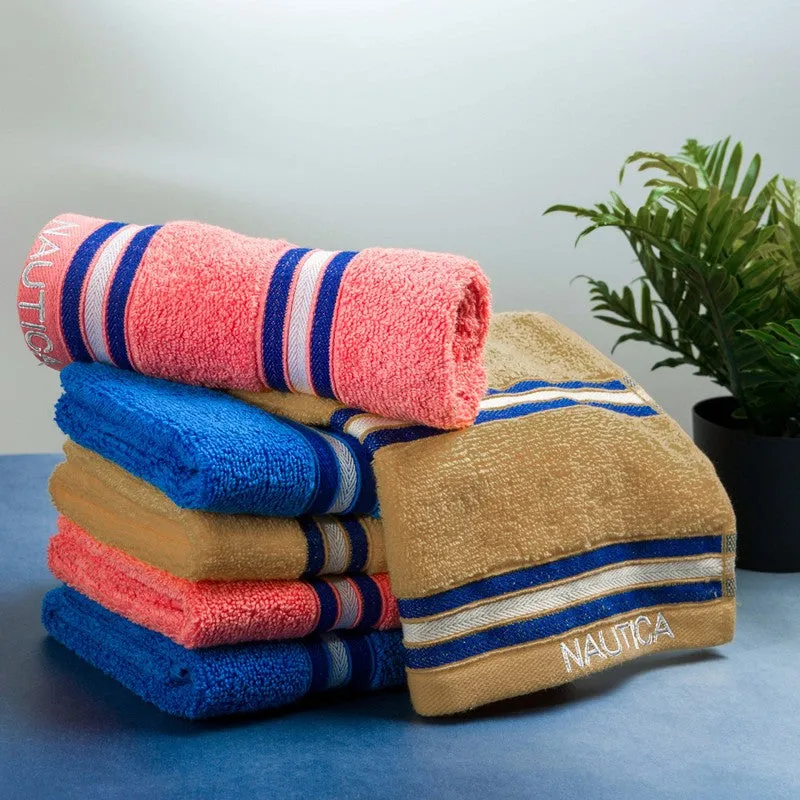 Nautica Dove Dual Down Cotton Hand Towel (Brown,Lilac & Blue) - Set Of Six media 3