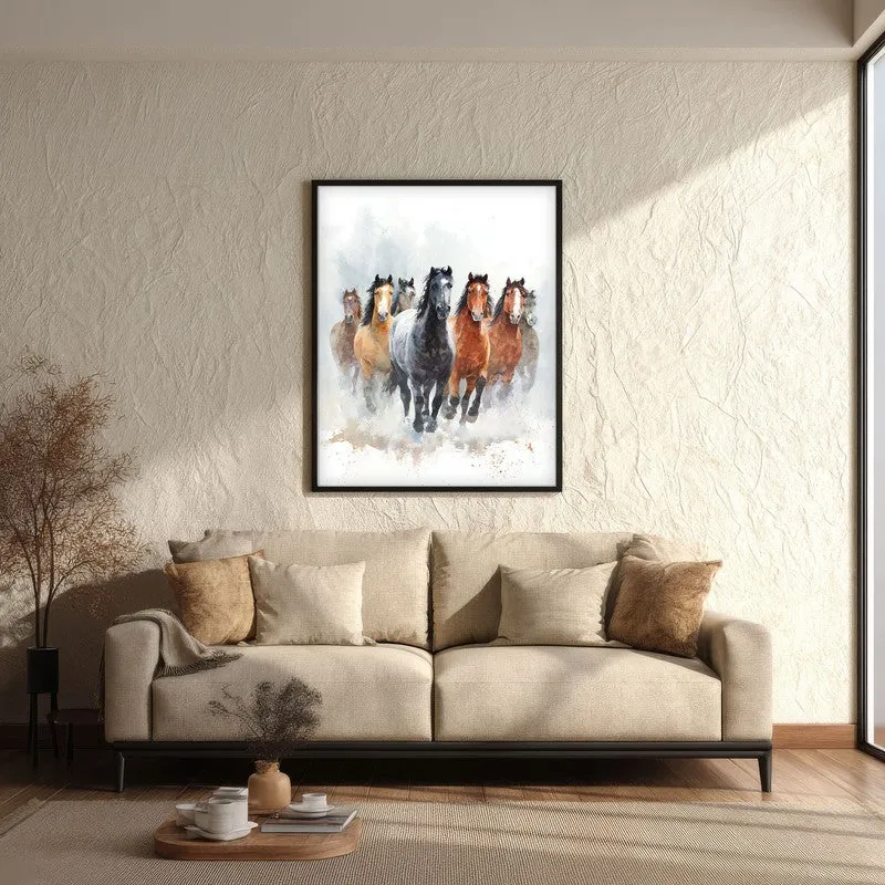 Horse of Freedom Wall Painting With Black Frame media 3