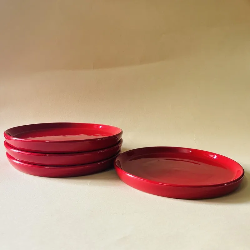 Ceramic Quarter Plate (Red) - Set Of Four media 5