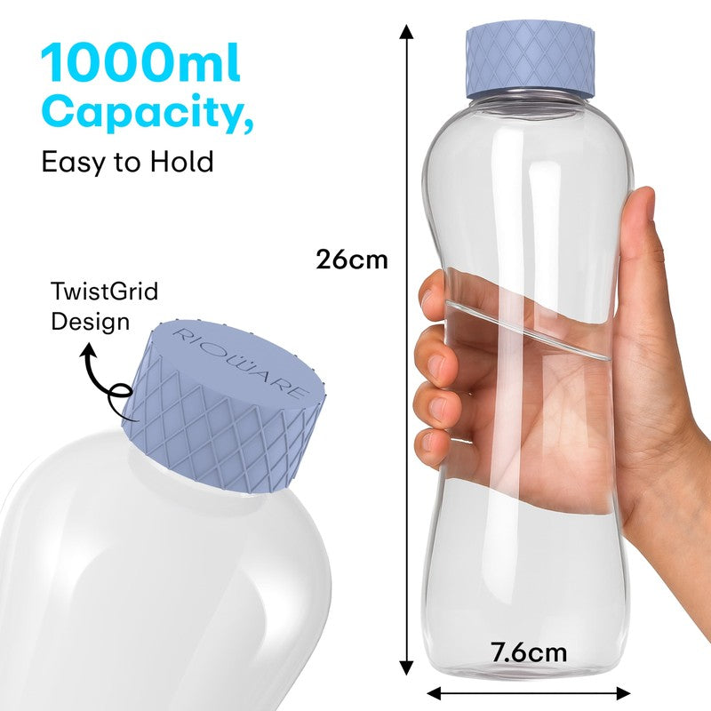 Rioware Quiet Flow Water Bottle (Green, Blue, 1000 mL Each) - Set Of Two media 10