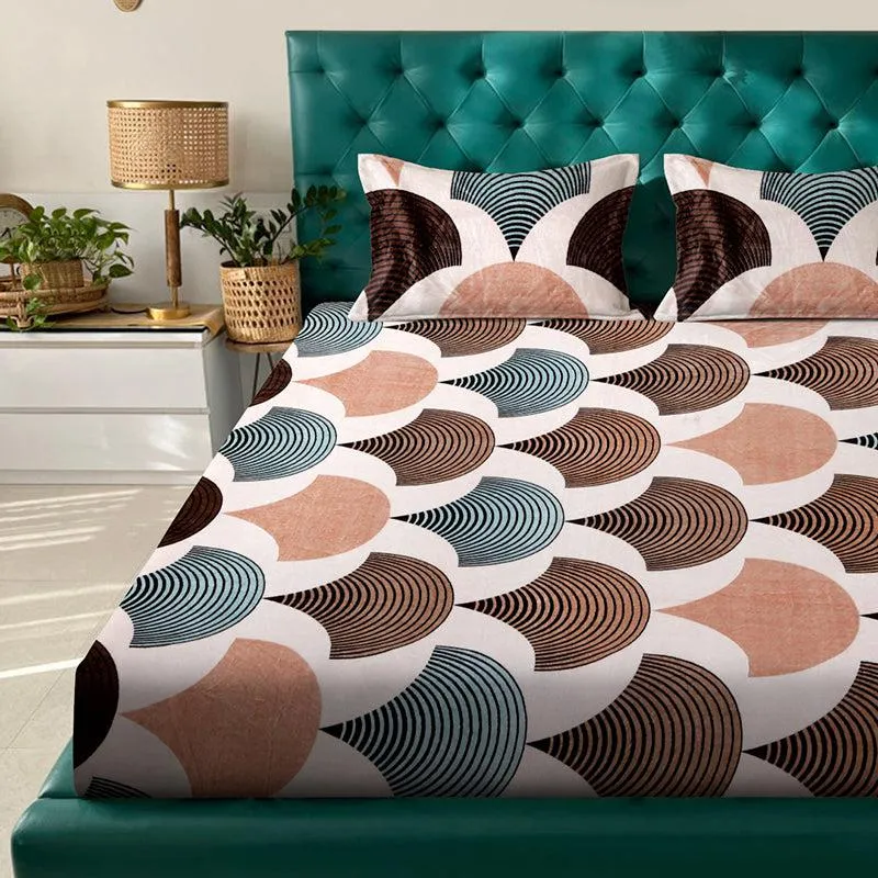 Pallava Abstract Fleece Bedsheet - 280 GSM media 3