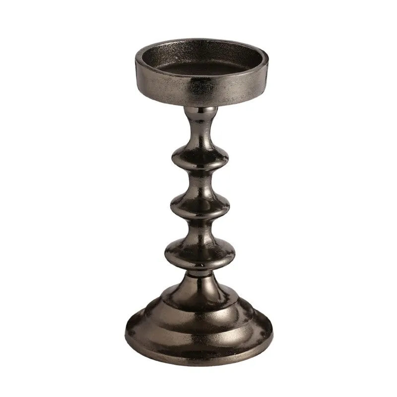 Elegant Pedestal Candle Holder - Black media 5