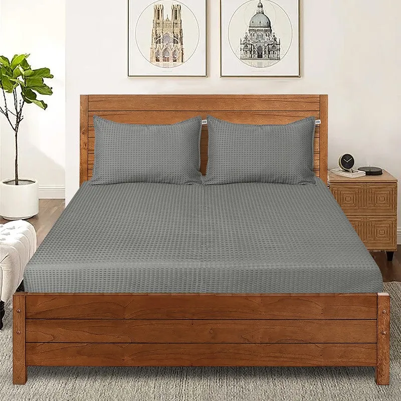 PlainLux Cotton Bedsheet (Grey) - 150 TC media 3
