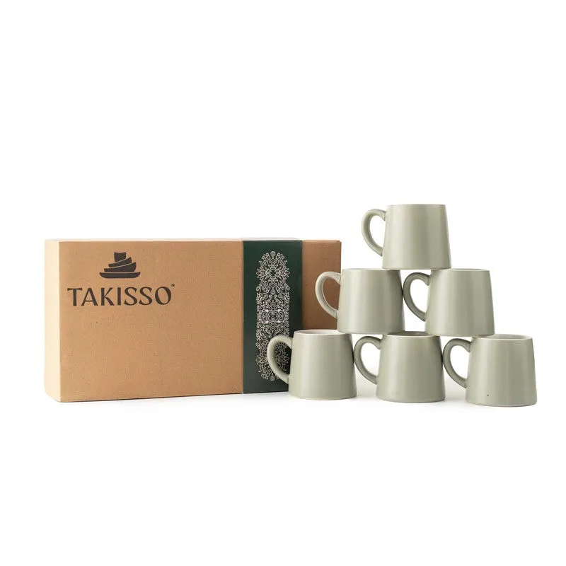 Aurelian Porcelain Tea Cup (200 mL Each,Green) - Set Of Six media 8
