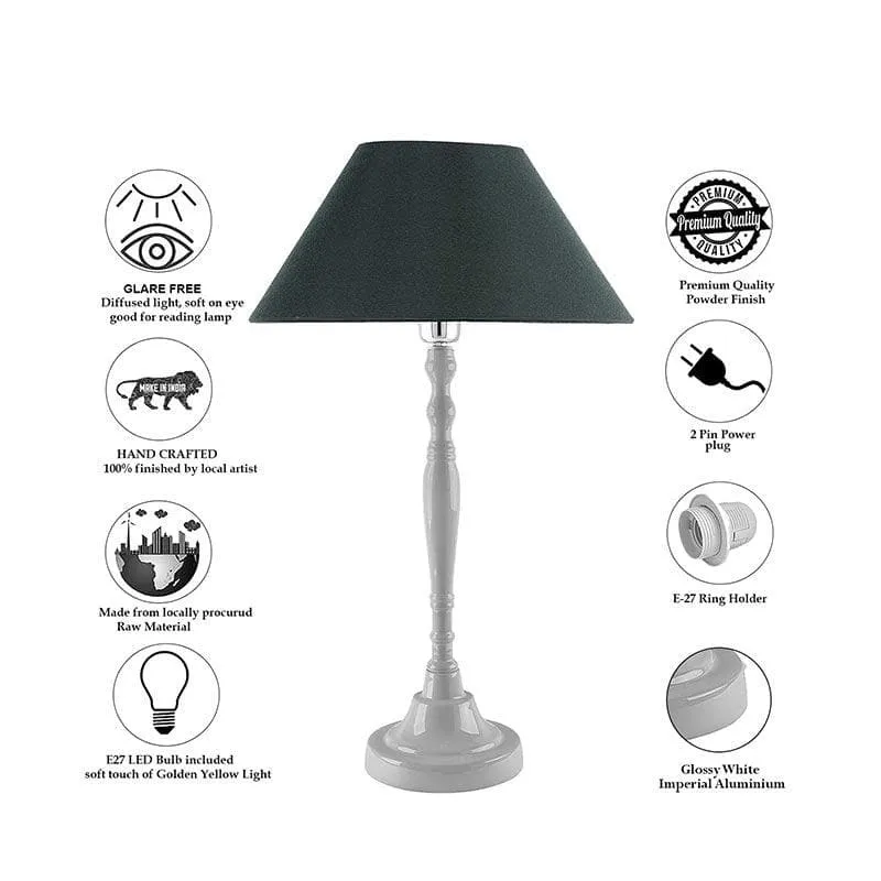 Imperial Fabric Table Lamp - White,Green media 6