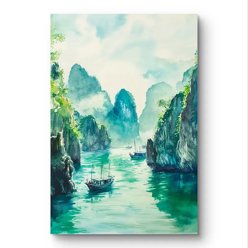 Turquoise Waterscape Wall Art media 4