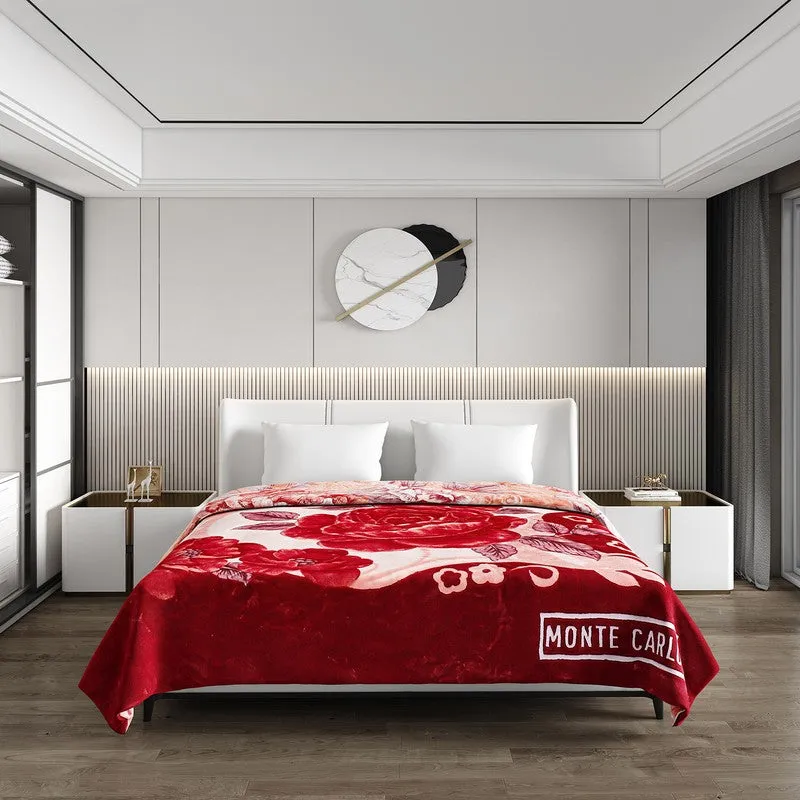 Monte Carlo Crimson Bloom Blanket - 800 GSM media 3
