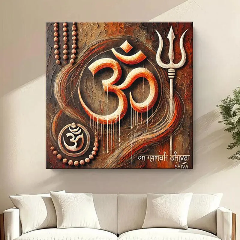 Sacred Symbol Om Wall Painting media 1