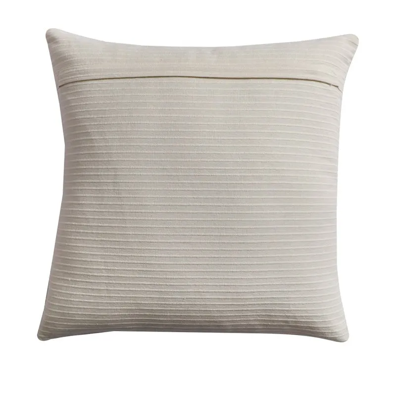 Lost In Lisboa Solid Cotton Cushion Cover (Cream) - Set Of Two media 6