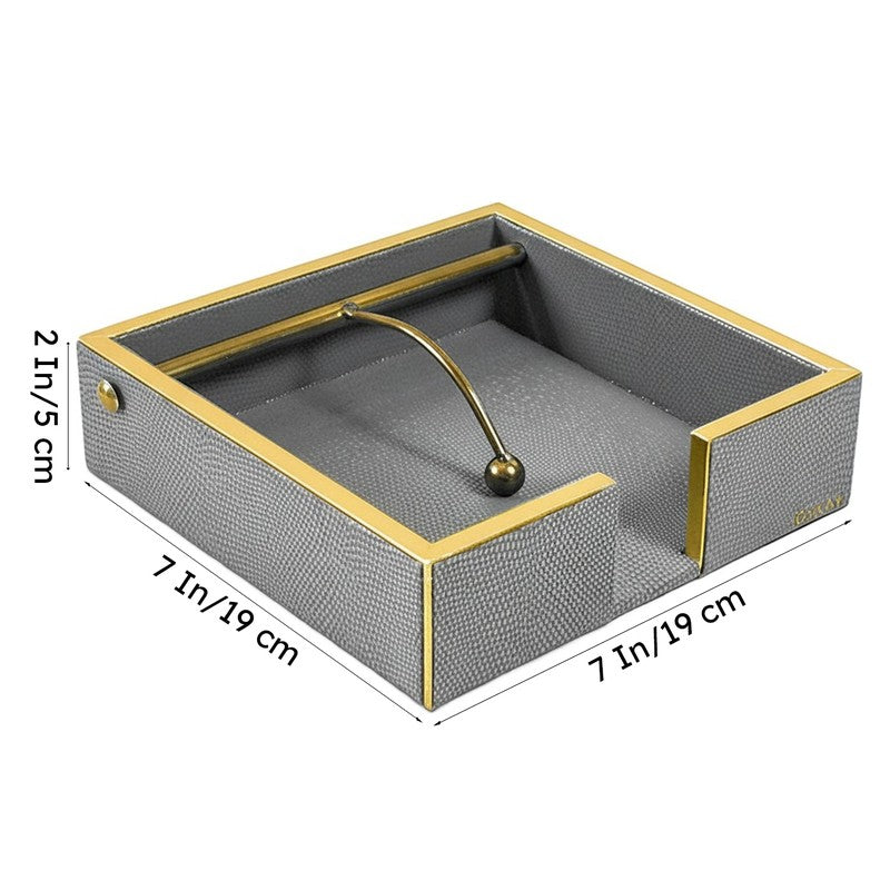 Tisquo Faux Leather Tissue Holder - Grey media 9