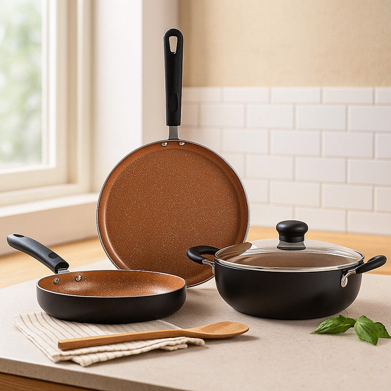 Nirlon Ceramic Coated Cookware - Three Piece Set media 3