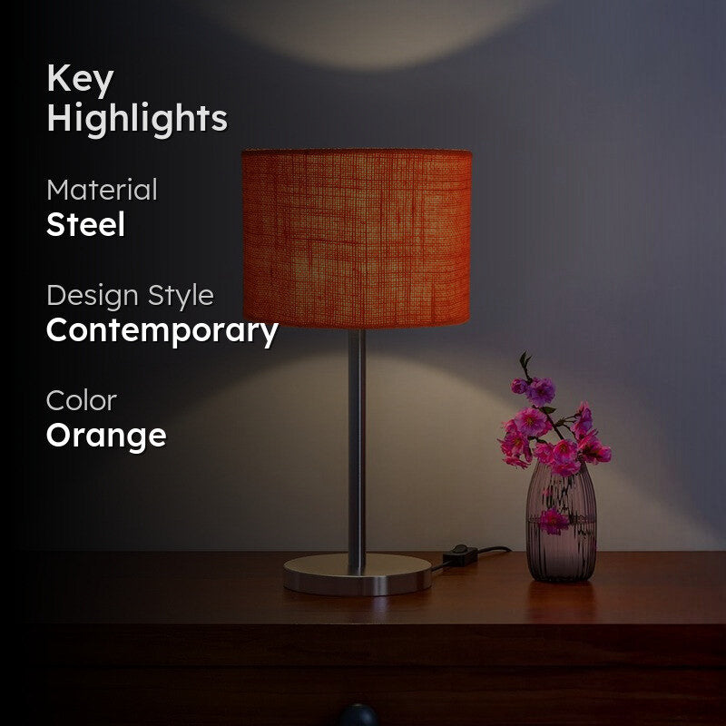 Noctra Drift Glow Metal Table Lamp - Orange media 2
